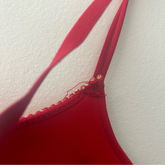 Sentiments Red  Rhinestone Bra - Picture 7 of 7